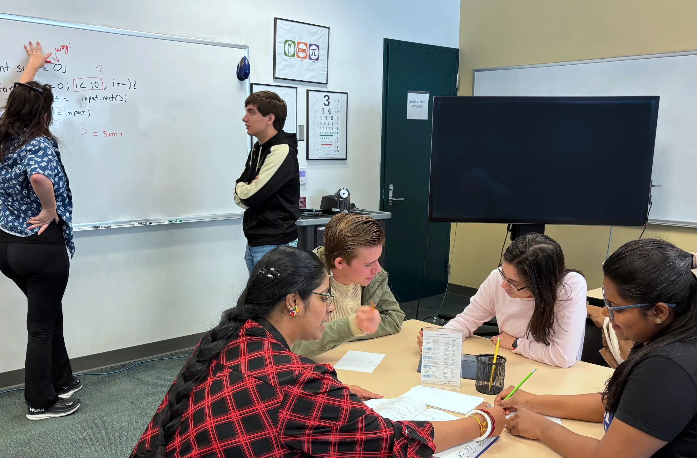 Tutors and students in the Math Center